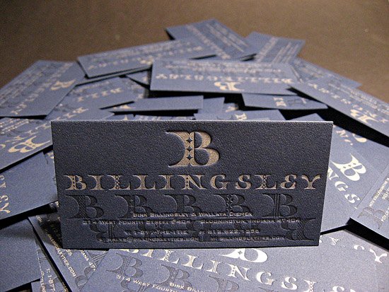 amazing letterpress business card billingsley2Amazing Letterpress Business Card   Billingsley