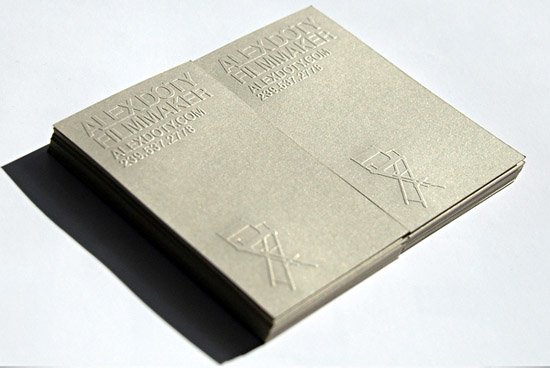 Cool Letterpress Business Card - Alex Doty