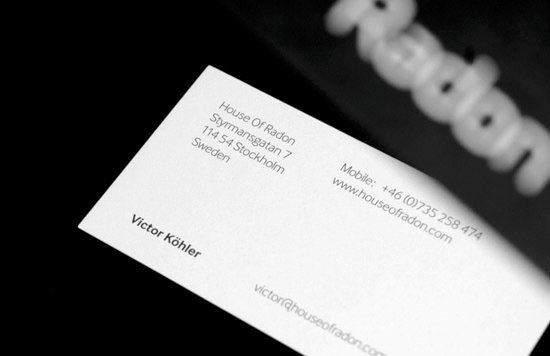 cool minimalistic business card radon2Cool Minimalistic Business Card   Radon