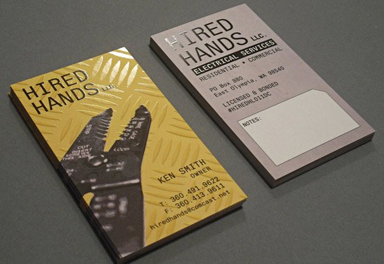 Unique Business Cards - Hired Hands