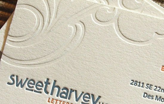 unique letterpress business card sweet harvey2Unique Letterpress Business Card   Sweet Harvey