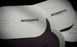 Cool Letterpressed Business Card – Moments Day Spa