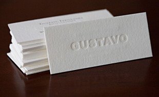 Minimalistic Letterpress Business Card - Gustavo