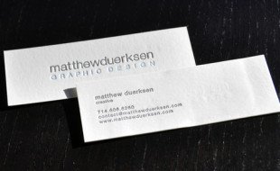 Minimalistic Letterpress Business Card - Matthew Duerksen