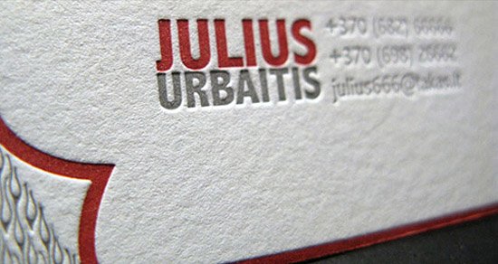 Great Letterpressed Business Card