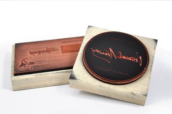 hand stamped business cardCool Hand Stamped Business Card
