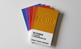 Custom Letterpress Business Cards for a Painter
