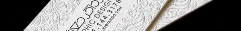 Unique Letterpress Business Card with Floral Motive