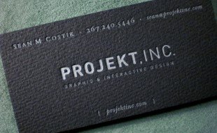 Cool Letterpress Business Card – Projekt Inc