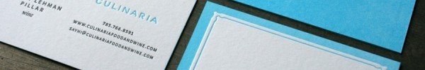 Letterpressed Business Card - Culinaria