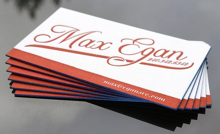 Letterpress Business Card - Max Egan