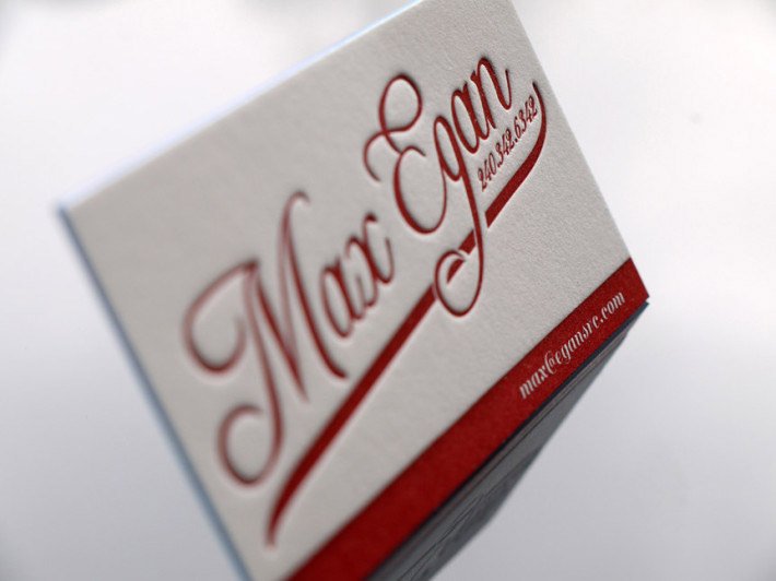 Letterpress Business Card - Max Egan