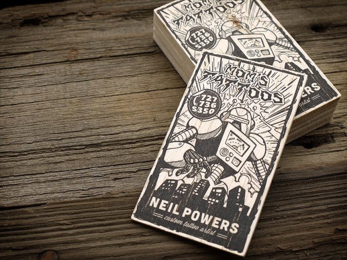 Letterpress Business Cards - Mom's Tattoos