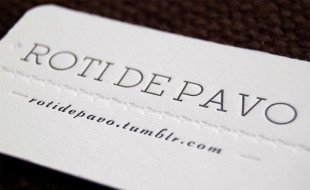 Rounded Letterpress Business Card - Roti De Pavo