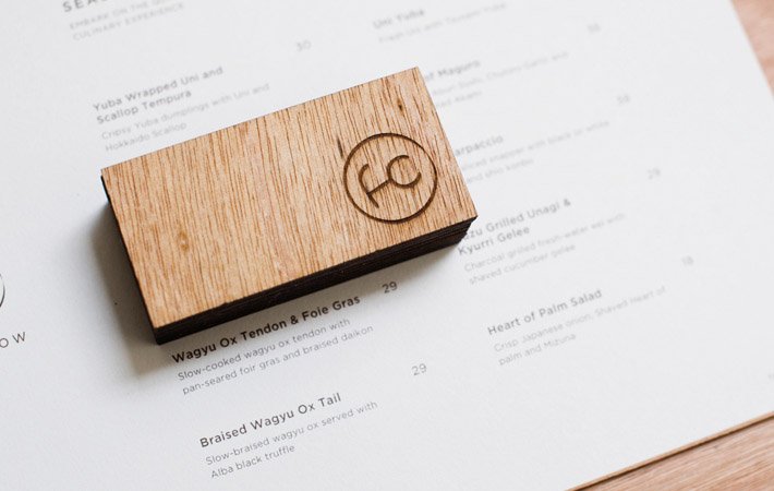 Unique Wooden Business Card - Fat Cow