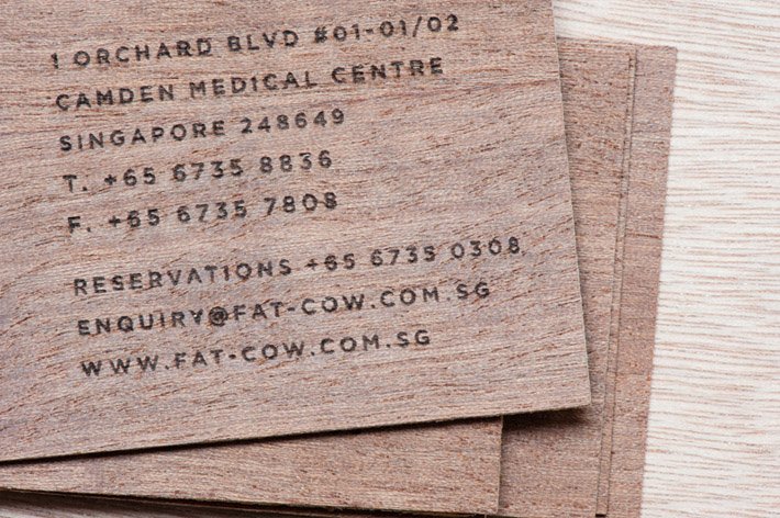 Unique Wooden Business Card - Fat Cow