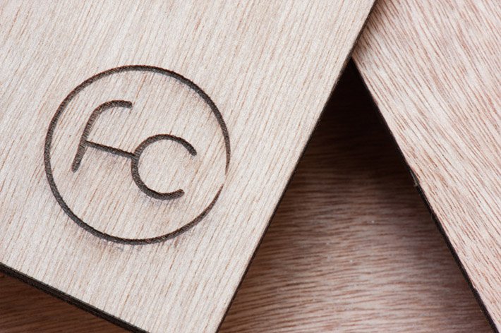 Unique Wooden Business Card - Fat Cow