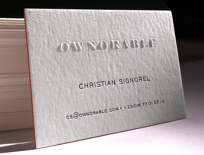 Cool Letterpress Business Card - Ownorable
