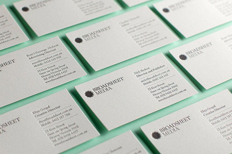 Letterpress Business Card - BroadSheet Media