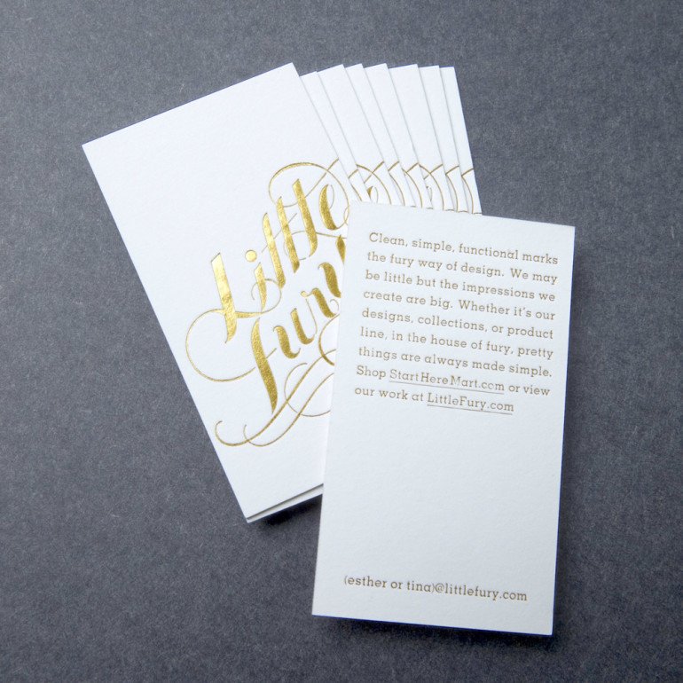 Letterpress Business Card - Little Fury