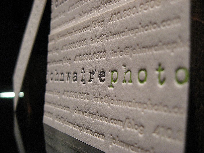Cool Letterpress Business Card - John Waire