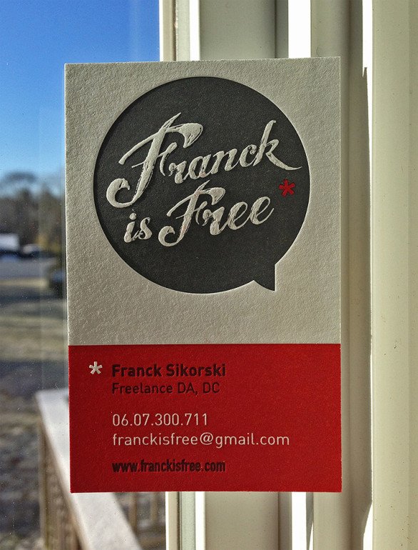 Unique Letterpress Business Card - Franck is Free