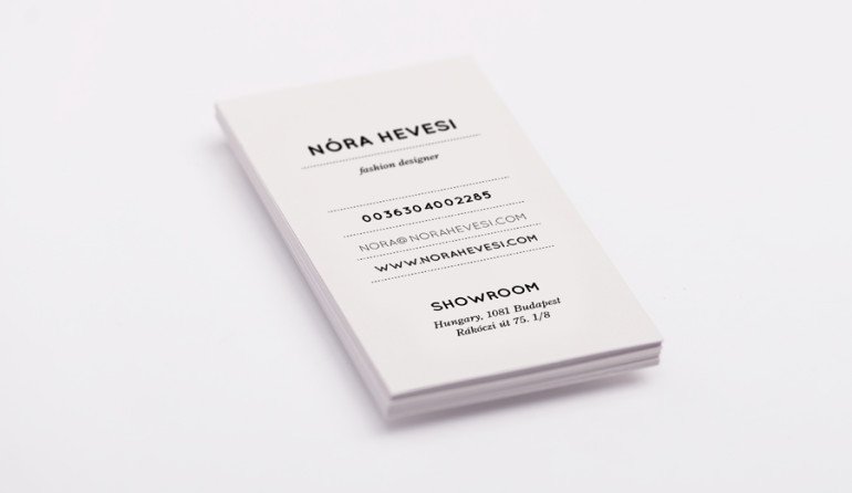 Business Cards - Nora Hevesi - Fashion Designer