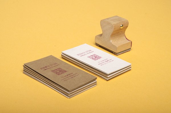 Stamped Business Cards with QR Code