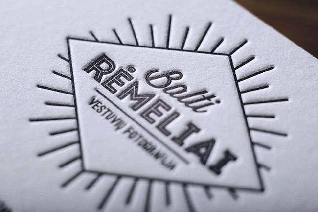 Letterpress Business Cards for a Wedding Photographer close top