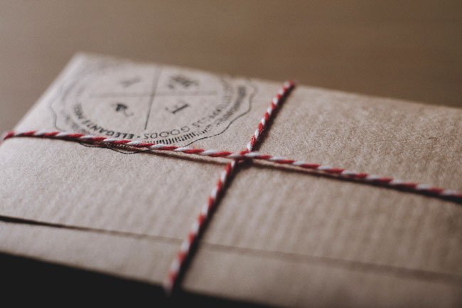 Letterpress Business Cards for a Wedding Photographer packaging close