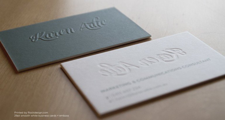 Amazing Letterpress Business Card - Karen Adie 2