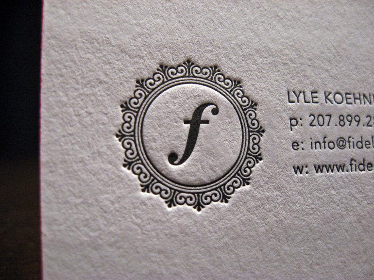 Cool Letterpress Business Card - Fidelio