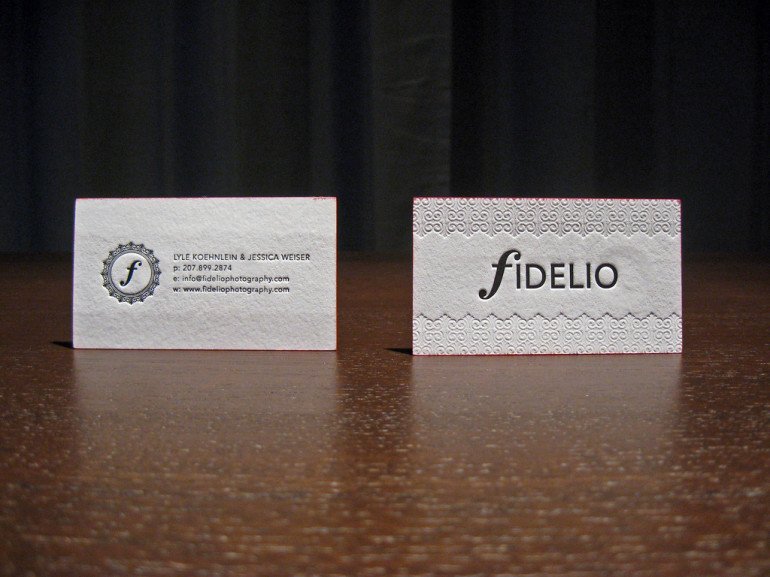 Cool Letterpress Business Card - Fidelio Both Sides