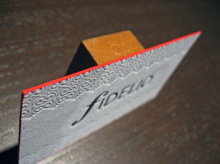 Cool Letterpress Business Card - Fidelio Top