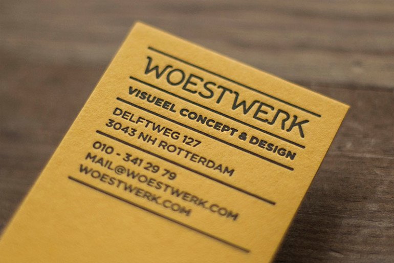 Unique Laser-Cut Letterpress Busness Cards - Woestwerk Info Close