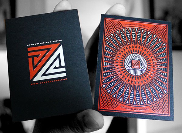 Foil Stamped Letterpress Business Cards - Jason Carne 2nd Side