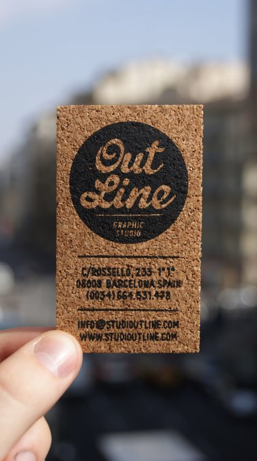 Outline Business Card On Cork