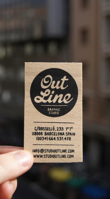 Outline Business Card on Veneer