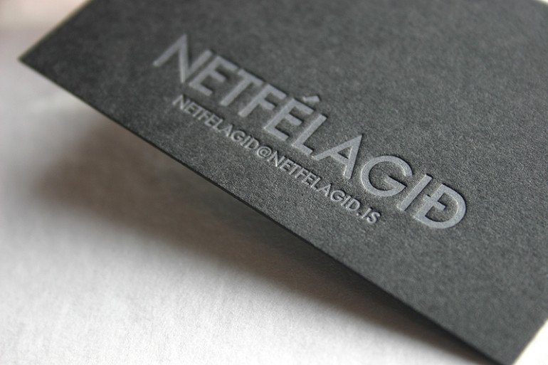 Cool Dark Letterpress Business Card - Netfelagid