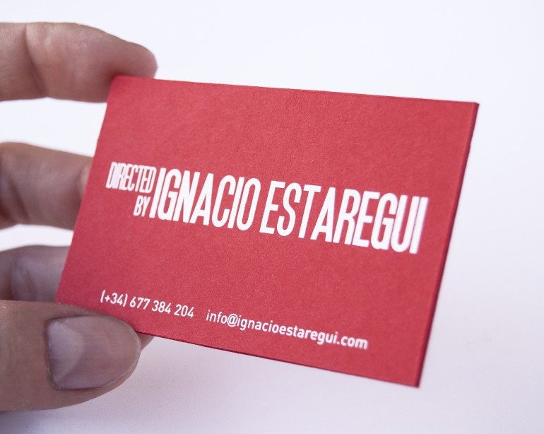 Cool Red Letterpress Business Cards - Directed by Estaregui3