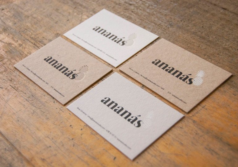 Creative Letterpress Business Cards - Ananas2