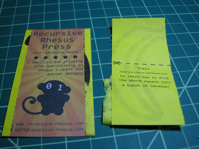 Unique Peelable Business Card - Recursive Rhesus Press2