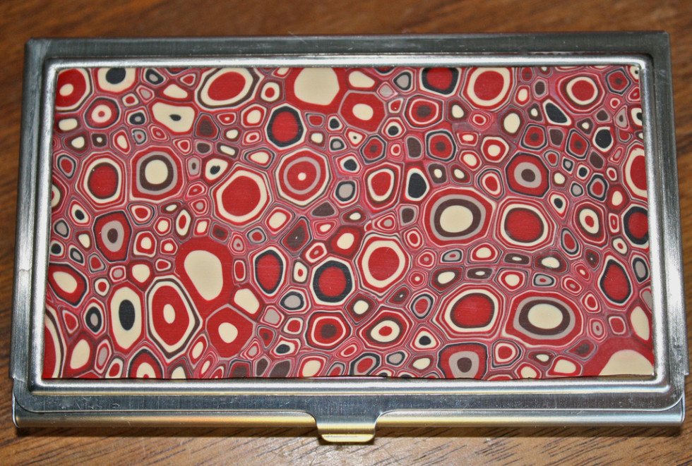 Creative Business Card Case - Polymer Clay Red