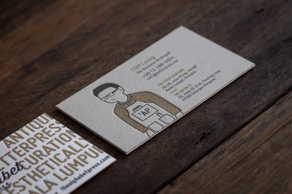 Unique Letterpress Business Card - The Alphabet Press