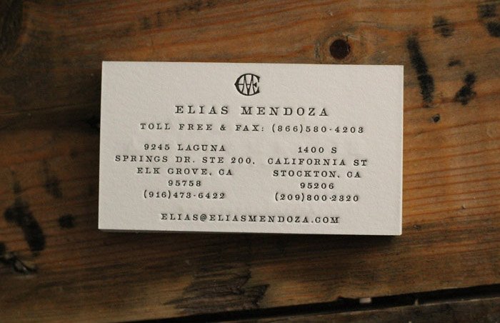 Awesome Letterpress Business Cards - Elias Mendoza 4