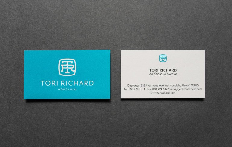 Cool Letterpress Business Card - Tori Richard 2