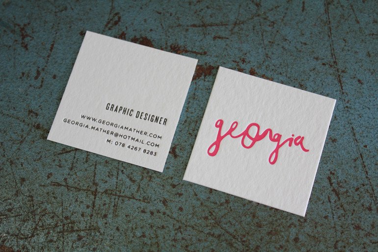 Unique Square Business Card - Georgia 3