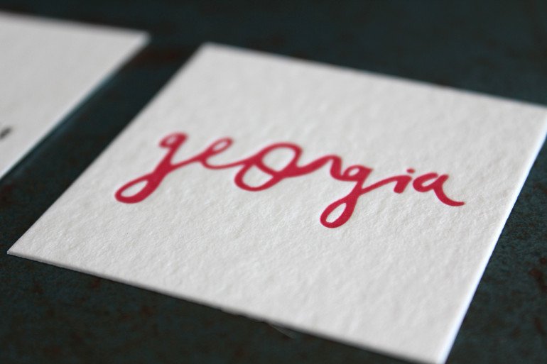 Unique Square Business Card - Georgia