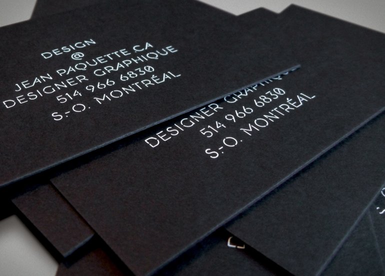 Cool Black Business Cards - Jean Paquette - Back
