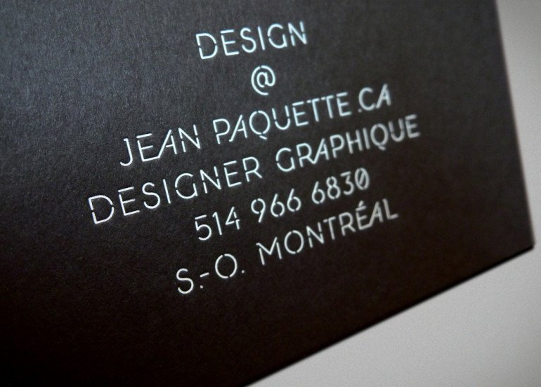 Cool Black Business Cards - Jean Paquette - Back2